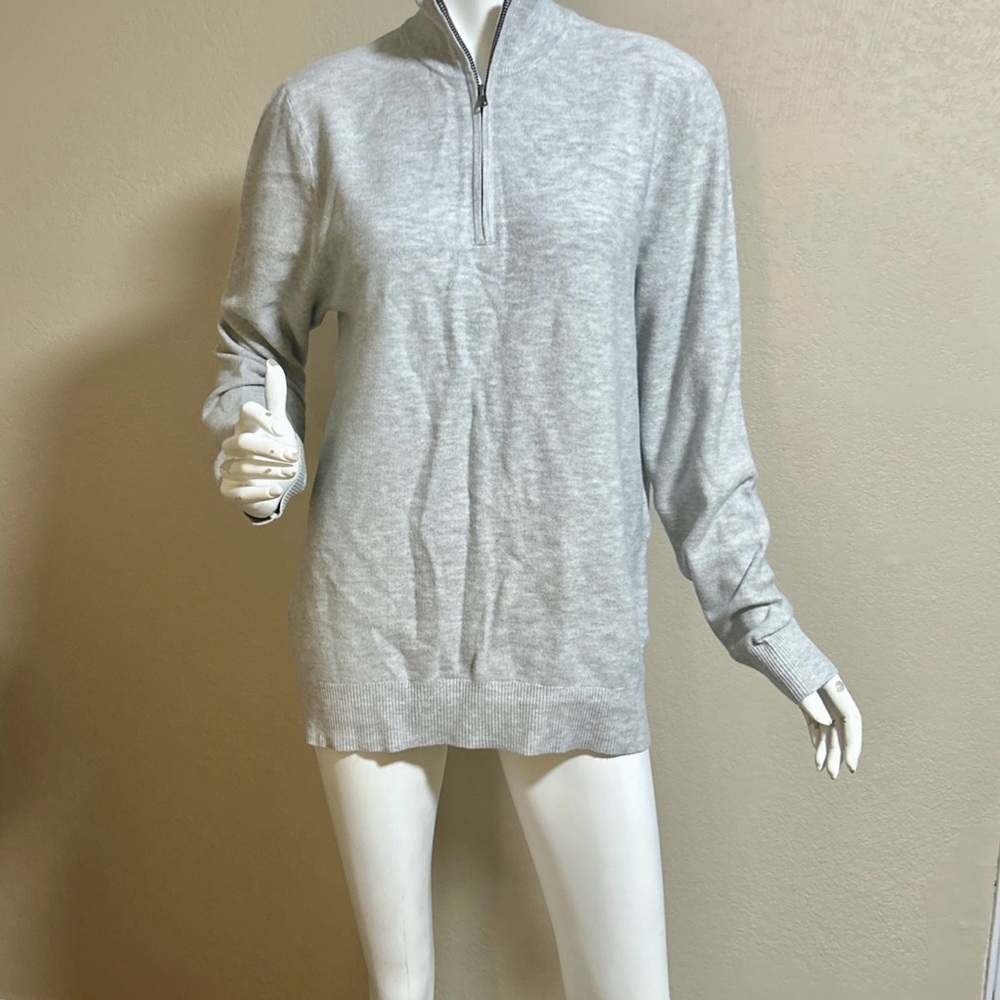 Goodfellow & Co Men’s Quarter-Zip Sweater Heather Gray Size M Comfort Fit